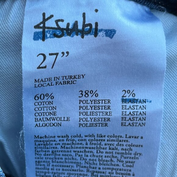 KSUBI SUPER SKINNY ZIP HEM LOW RISE WOMEN’S JEANS sz 27 Destructed Denim - Picture 11 of 15